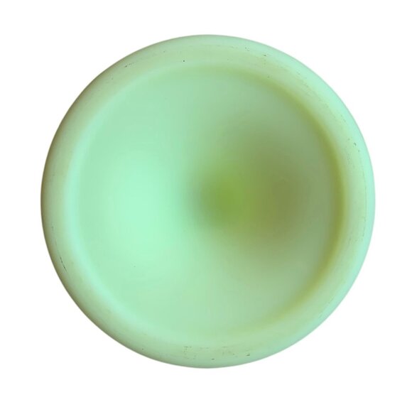 Fenton Lidded Uranium Glass Compote Dish With Water Lily  Motif - Picture 13 of 16